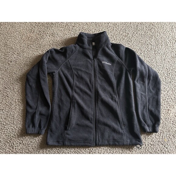 Columbia Jacket Women Large Black Full Zip Fleece Embroidered Outdoors Hiking - Picture 1 of 6